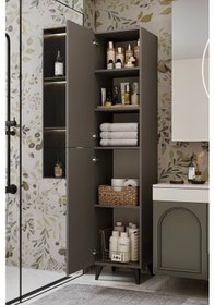 Resim Ramses Çok Amaçlı Dolap - Kiler Dolabı - Banyo Dolabı - Ayakkabılık - Mutfak Dolabı Mdf Gri 