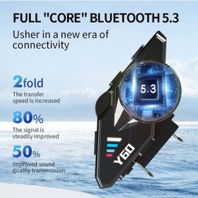 Resim Y60 Motosiklet Kask Bluetooth Kulaklık Kablosuz Su Geçirmez Handsfree Çağrı Y60 