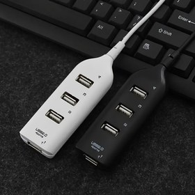 Resim 1 adet Yüksek Hızlı 4 Portlu USB 2.0 Hub, Düz Tasarımlı Mikro USB Ayırıcı, Erkek-Dişi Bağlantı, Plastik Malzeme, PC ve Bilgisayar Aksesuarları için Pil Gerekmez 