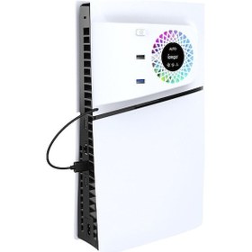 Resim Tenfowee Ps5 Slim Soğutucu Fan + Usb Hub + Rgb Işıklı Kapak - Optimal Soğuma Ve Bağlantı - Model Pg-p5s019 