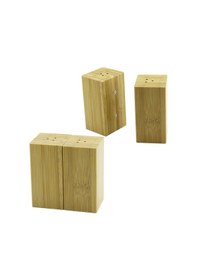 Resim 4.5x5cm--y:9cm 2pcs Mıknatıslı İkiz Ahşap Bambu Baharatlık - Tuzluk 5570 Çok Renkli 