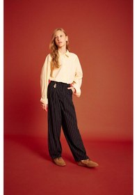 Resim Defacto Kız Çocuk Baggy Fit Charm Detaylı Geniş Paça Gabardin Pantolon G3250a825wnar215 Antrasit-ar215 