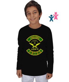 Resim Çerkes,Kafkas,Çerkes Bayrağı, adiga logosu. Çocuk Unisex Uzunkollu 