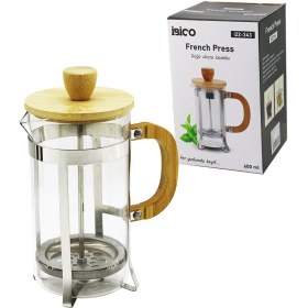 Resim Rivera Tech Rvr French Press Metal Kafes - Bambu Sap Bambu Kapak 600ML Cam Bitki Süzgeçi () 