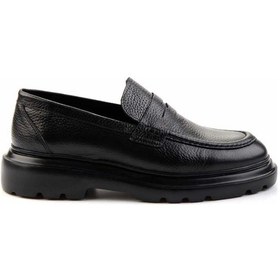 Resim Siyah Leather Erkek Loafer Ayakkabı E01054195440 Çok Renkli 