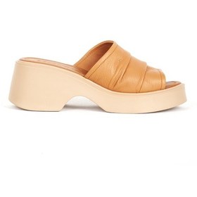 Resim Dericlub Platform Topuk Kadın Terlik Gerçek Deri Zy 7841 Karamel Karamel 