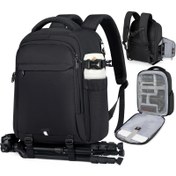 Resim NUBILY Kamera Sırt Çantası Fotoğrafçılar için Kamera Çantası DSLR SLR Ayna Olmayan Kamera Kılıfları Dizüstü Bilgisayar Bölmesi ile 35.56 cm Dizüstü Bilgisayara Uygun, Hırsızlık Önleyici Seyahat fotoğrafçılığı sırt çantası, Siyah 