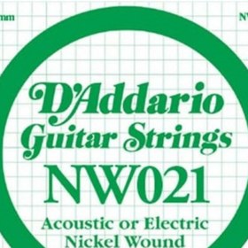 Resim D'Addario NW021 Nickel Wound Elektro ve Akustik Gitar Tek Tel (21) 