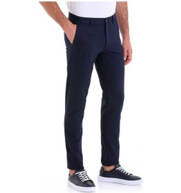 Resim Hatemoğlu Lacivert D. Slim Fit Desenli Pamuklu Yandan Cep Kanvas Pantolon Lacivert 