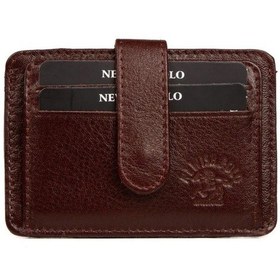 Resim Newish Polo Erkek Hakiki Deri Cüzdan Ve Kartlık - New083 Kahverengi 