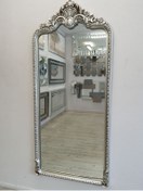 Resim Ayna Denizi Princess Great Silver Model Gümüş Renk Dekoratif Boy Aynası Gümüş 