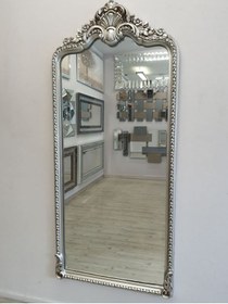 Resim Ayna Denizi Princess Great Silver Model Gümüş Renk Dekoratif Boy Aynası Gümüş 
