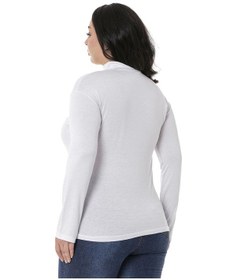 Resim Disentis Büyük Beden Yarım Balıkçı Uzun Kollu Viskon Beyaz Body-beyaz Beyaz 