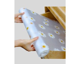 Resim Zero Land Xmpdby 10 Metre Papatya Desenli Dolap Içi Kaymaz Koruyucu Mat 