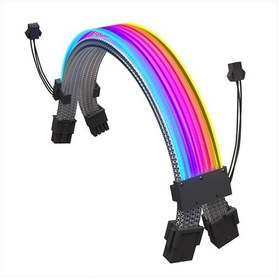 Resim Snt Slv-8ppe-b Argb 8-pin Atx Pcı Exp 2 X Sleeve Ekran Kartı Siyah Güç Uzatma Kablosu 
