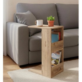 Resim Mobdax C Sehpa - Yan Sehpa, Koltuk Altına Giren Laptop ve Servis Sehpası - Kitaplıklı Yan Ünite 