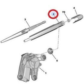 Resim Citroen C3 Aircross (2017-2024) Arka Silecek Kolu (Orijinal) 