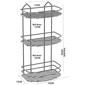 Resim Teknotel Üç Katlı Banyo Duş Rafı Krom Bk009 Krom 