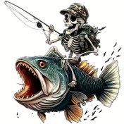 Resim Müzikli İskelet Balık Şövalye Etiketi, Arabaları, Kamyonları, Motosikletleri, Dizüstü Bilgisayarları, Alet Kutularını, Bavulları, Yatları, Balıkçı Teknelerini, Kapıları, Pencereleri ve Evleri Süslemek İçin Uygun, Balıkçılık Meraklıları İçin Mükemmel. 