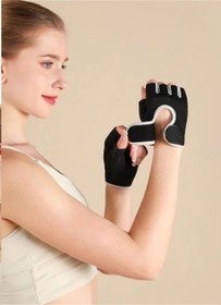Resim BGA Kadın spor halter eldiveni fitness yoga bisiklet egzersiz eldiveni stadart beden 