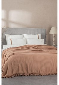 Resim Ecocotton Alessa Terra %100 Organik Pamuk Jakarlı Pike Takımı 240 260 Cm Terrecota 