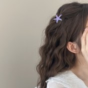 Resim 8 adet Macaron Renk Serisi Tatlı Serin Plaj Tatili Stili Saç Aksesuarları Atmosfer Fotoğraf Aksesuarları Parlak Yıldız Balığı Saç Tokaları 