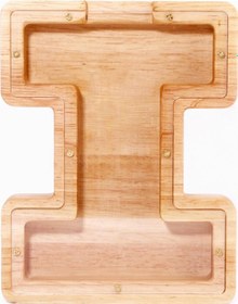 Resim Reedark Kişiselleştirilebilir Ahşap Kumbara - 26 Harf Seçeneği İle Özel Tasarım Para Biriktirme Kutusu 