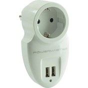 Resim Powermaster Akım Korumalı İki Usb'Li Tekli Priz 