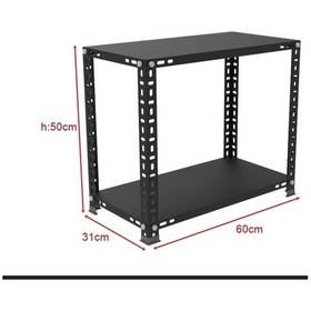 Resim 2 Katlı Renkli Çelik Raf Sehpa - Atölye, Depo, Ofis Sehpası Yeşil-31x60 Cm-50 Cm 