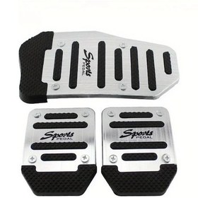 Resim Dashanshop Manuel Şanzıman Gümüş 3'lü Araç Pedal Kılıf Seti Kaymaz Alüminyum 