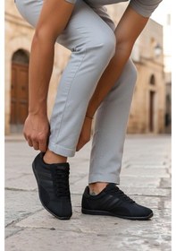 Resim M.p 261 6576 Rahat Esnek Sneaker Erkek Ayakkabı Siyah 