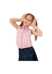 Resim Kız Çocuk Çizgili Kolsuz Gömlek 2190808 Pembe 