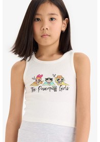 Resim DeFacto Kız Çocuk PowerPuff Girls Bisiklet Yaka Atlet E6520A825HSER99 Ekru 