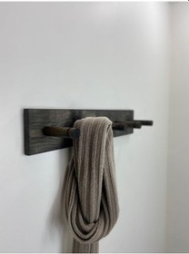 Resim Ahşap Askılık, Ahşap Vestiyer, 5 Askılı Duvar Askılığı Siyah 