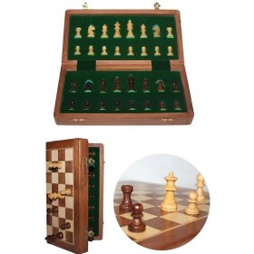 Resim Mıknatıs Taşlı Ahşap Katlanabilir Kutulu Satranç Oyunu 30 Cm 
