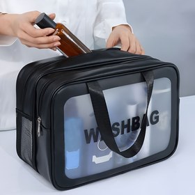 Resim Büyük Kapasiteli, Çok Cebi Olan Seyahat Organizatörü Çanta Fermuarlı Kapatma ile - Hafif, Katlanabilir ve Taşınabilir Makyaj, Mayo ve Plaj Aksesuarları Pouch, Plaj Aksesuarları Çantası | Fermuarlı Organizatör Çanta | Dayanıklı Kumaş Çanta, Plaj Çantası 