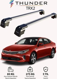 Resim Kıa Optıma 2016-2021 Trx2 Thunder Carrier Kilitli Ara Atkı Taşıyıcı Tavan Barı Siyah 