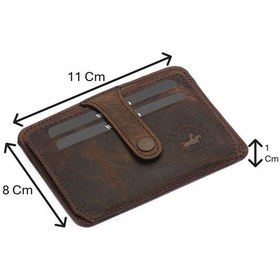 Resim Westpolo Carpi Kağıt Para Bölmeli Unisex Crazy Eskitme Hakiki Deri Kartlık - G6 Kahverengi 