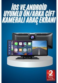 Resim 4k Ultra Araç İçi Ön Ve Arka Kameralı Ekran Hd 2 Kameralı Torpido Üstü Araç Multimedya 10" 