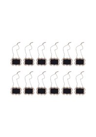 Resim Yuntech01 Ahşap Gövde Lüx Mini Tahta Panolar, 12 Adet, Boşluklu Desen, Ev Bahçe Parti Düğün Dekorasyon, Mesaj Tahtası, Kolay Takip Ve Silme 