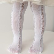 Resim Yeniler için Nefes Alabilen File Tayt 1-5 Yaş - Yumuşak Esnek Yeniler Taytları Sevimli Dantel Detaylı, Bahar/Yaz Oyun Zamanı İçin Rahat ve Havalı, Günlük ve Şık Kıyafetler 