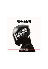 Resim Sakura Yazılı Kask Sticker Tüm Kasklar Uyumlu Tek Yön 1 Adet Beyaz 