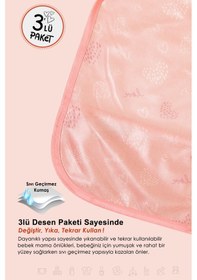 Resim Proof 3'lü Sıvı Su Geçirmez Bebek Mama Önlüğü Ağız Silme Mendili Bağlamalı 3 Prç SomonGrup 6-24 Ay 