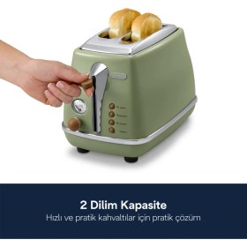 Resim Delonghi Icona Vintage İki Dilim Ekmek Kızartma Makinesi CTOV 2103.GR 