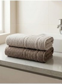 Resim %100 Pamuk 2’li 100x150 cm Büyük Banyo Havlusu Seti - Yumuşak, Emici, Dayanıklı Premium 