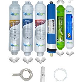 Resim Pemax Water Solutions Kapalı Kasa Su Arıtma Cihazlarına Uygun Eco 6'li Vontron Mebran Alkali-Tatlandırıcı Set 