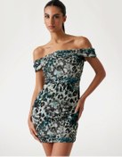 Resim Guess Off Shoulder Kadın Çok Renkli Elbise W5yk21kczc2-pj1r Çok Renkli 