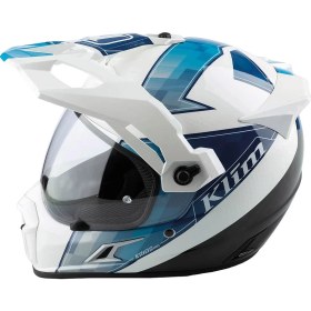 Resim Klim Krios Pro Carbon Spectrum Adv Rally Motosiklet Kaskı Beyaz Mavi 