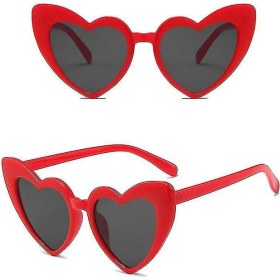 Resim Kırmızı Renk Kalp Şekilli Parti Gözlüğü 15X5 cm 