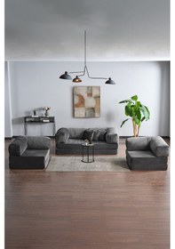 Resim Legom Avanos Aktivite Koltuğu Yatak Olabilen Çok Amaçlı Kanepe Koltuk Takımı Antrasit Antrasit 